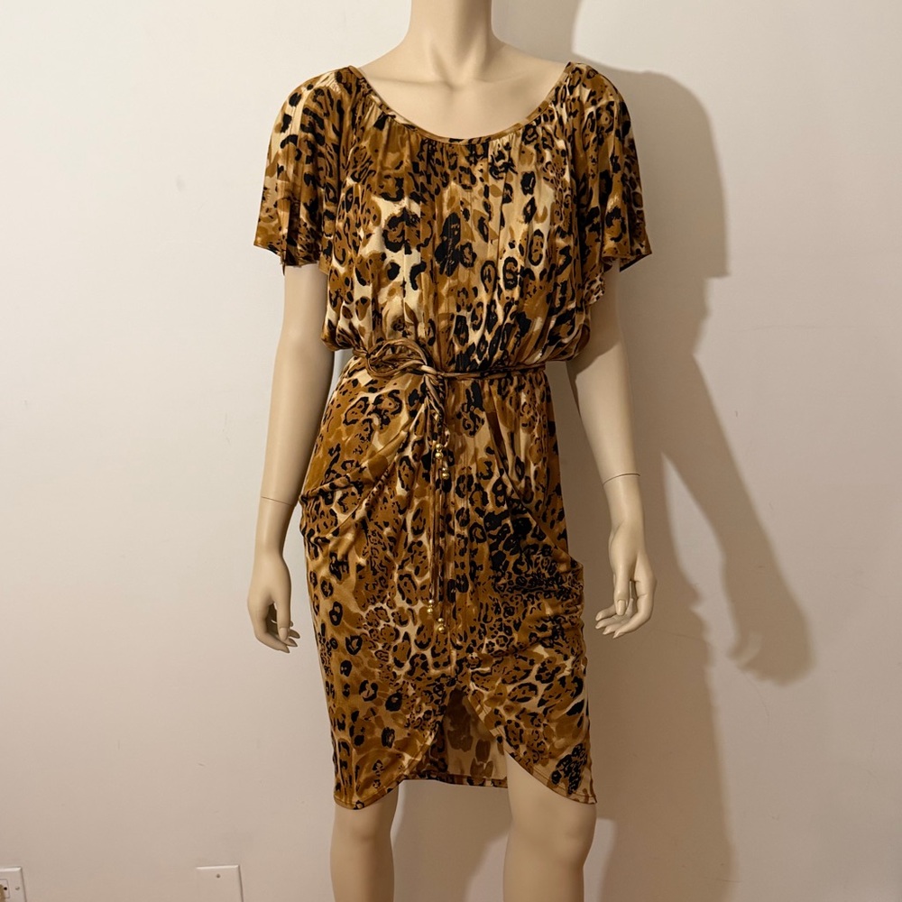 Yoana Baraschi Animal Print Midi Y2K Silk Dress